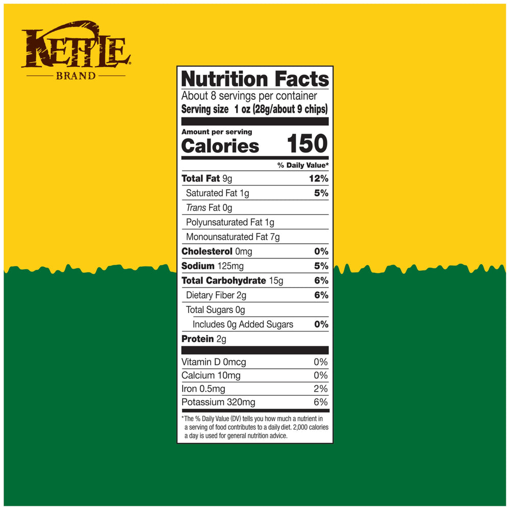 Close-up of dill pickle seasoning on Kettle Brand chips delivering tangy flavor