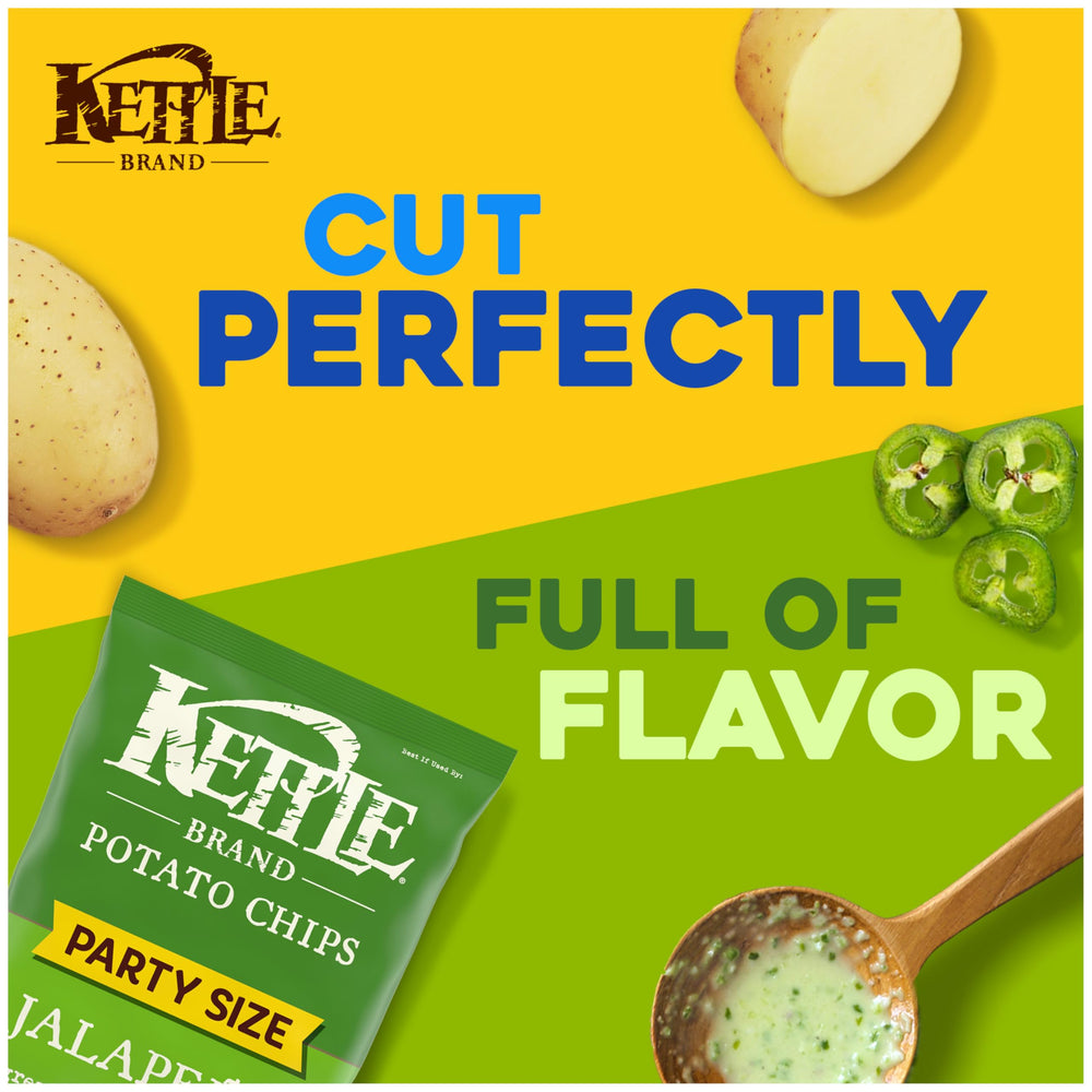 Kettle Brand kettle-cooked crisp close-up showing hearty crunch in every bite.