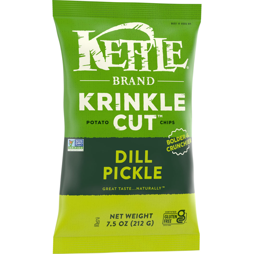 Kettle Brand krinkle-cut chips highlighting texture and bold flavor