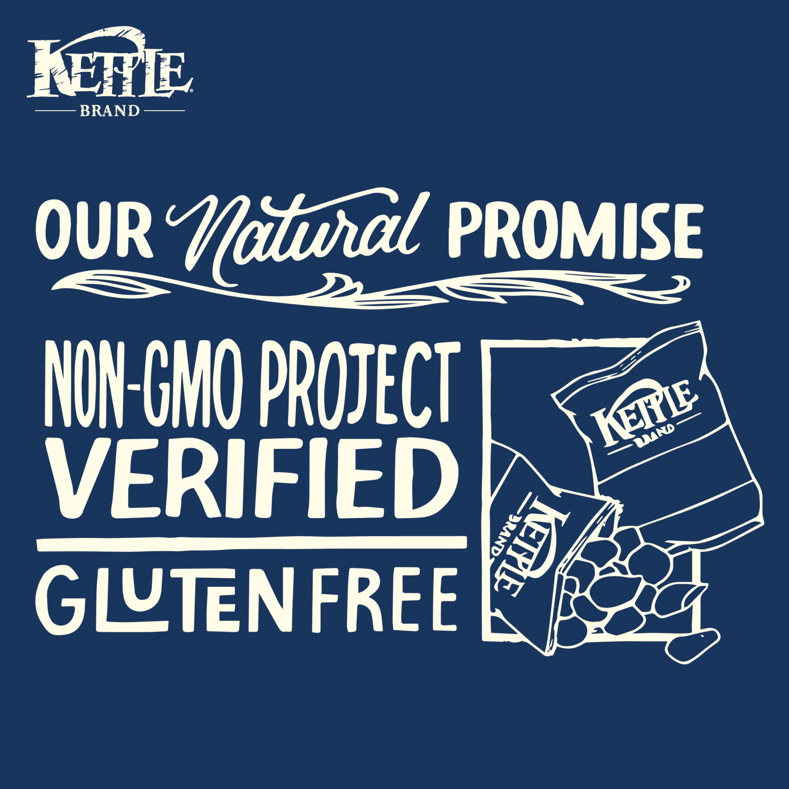 Kettle Brand non-GMO promise label on chip package.