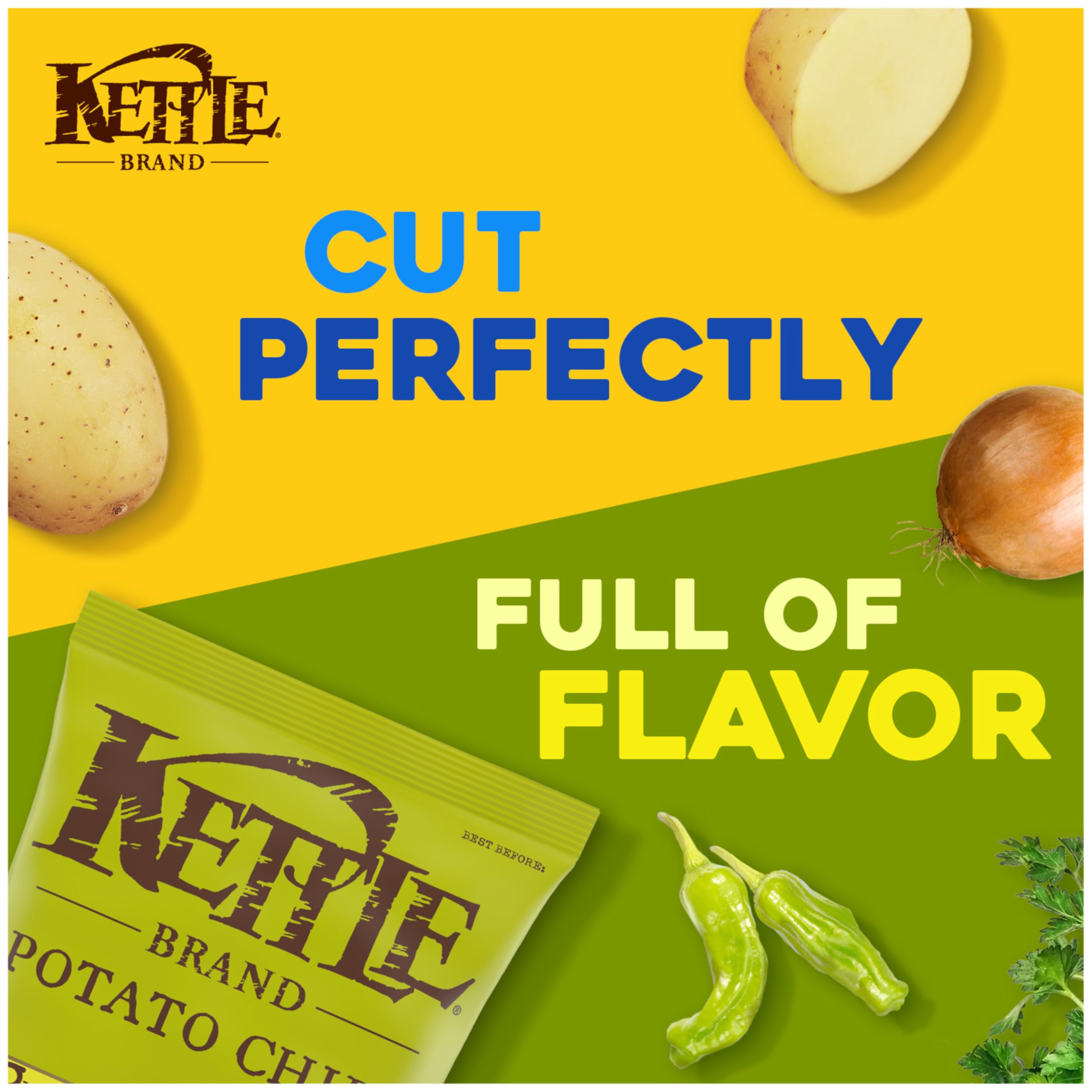 Bowl of Kettle Brand Pepperoncini chips, inviting crunch for gatherings.