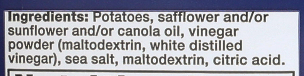 Kettle Brand Salt & Vinegar chips texture close-up highlights crisp bite.