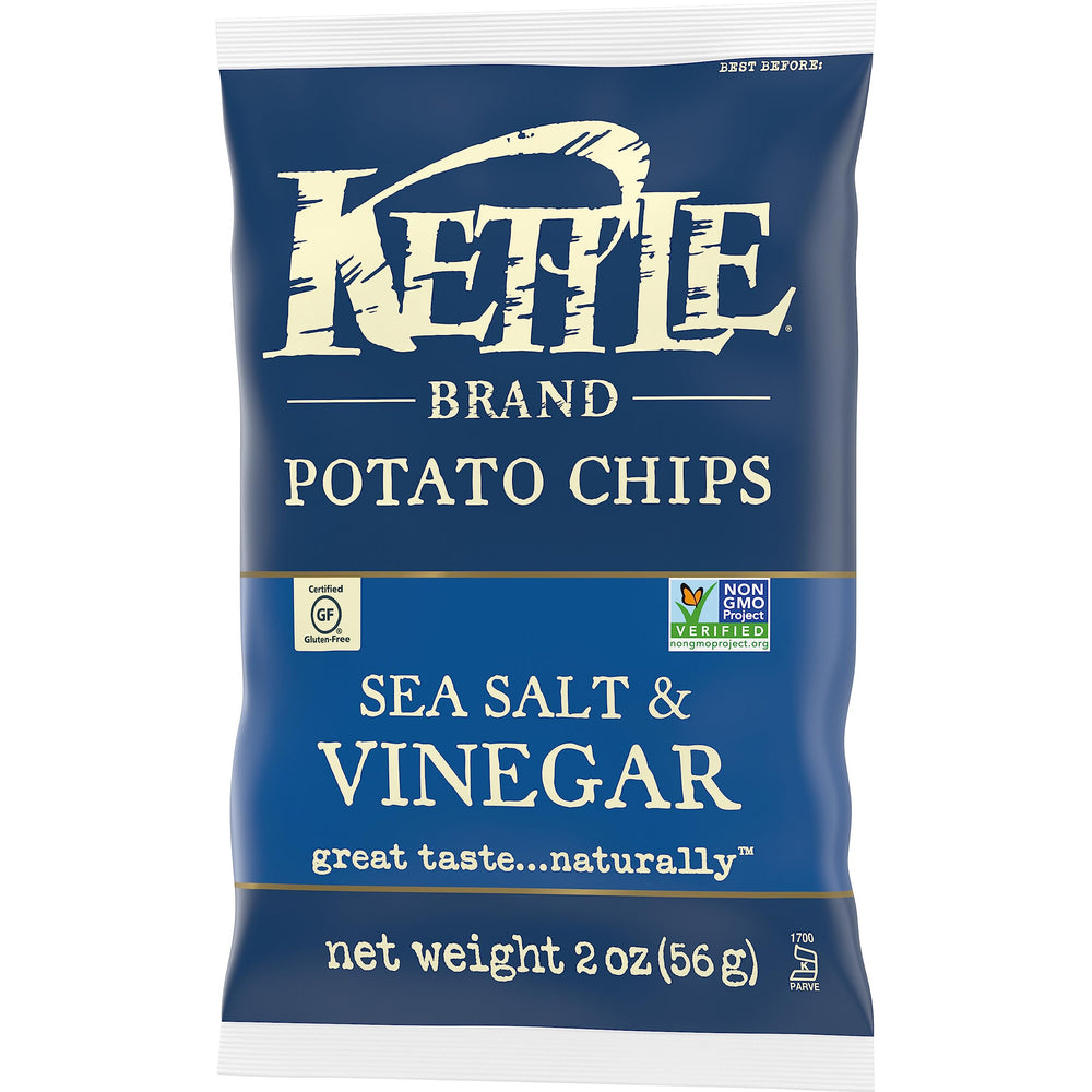 Kettle Brand Salt & Vinegar chips paired with dip for a snack idea