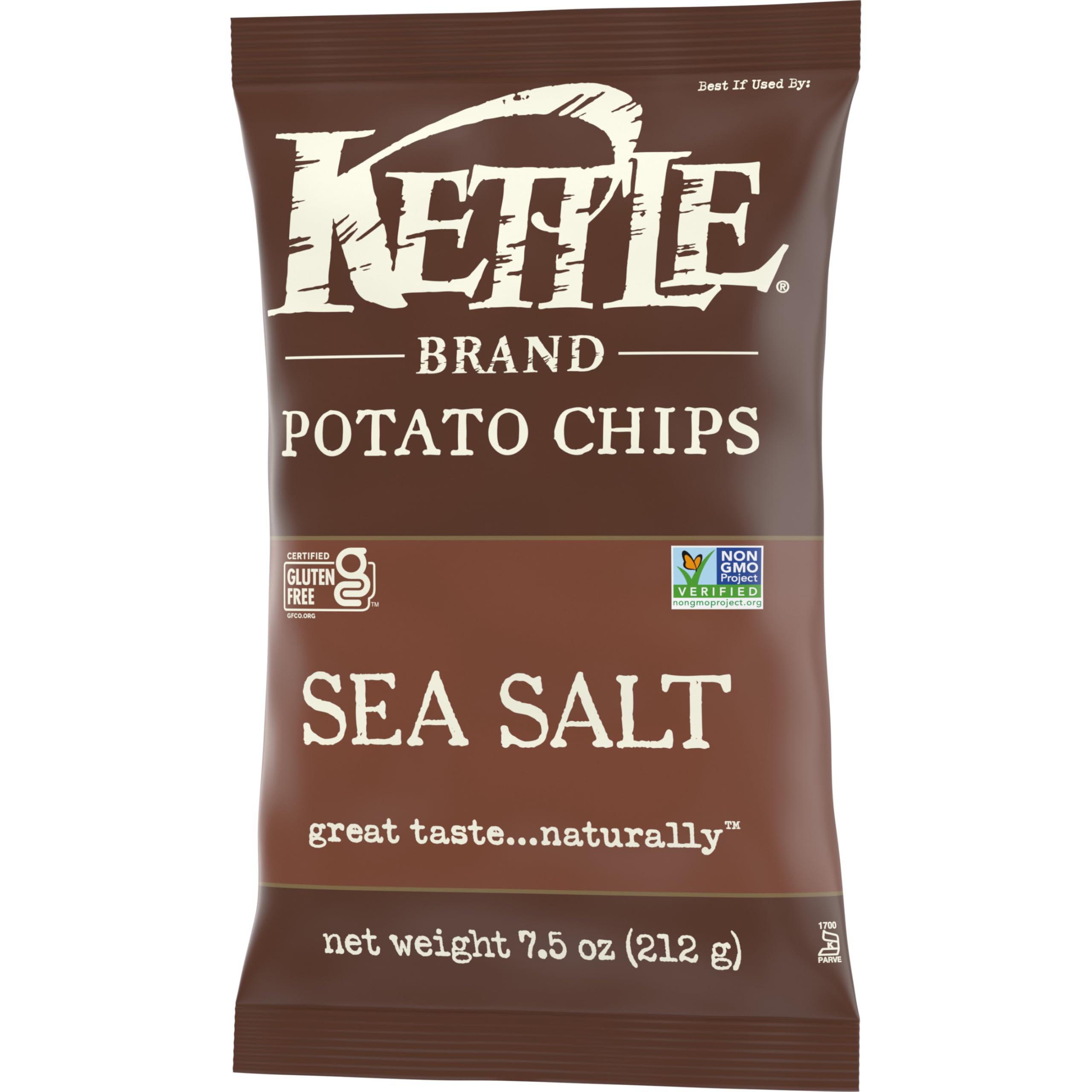 Kettle Brand Sea Salt Chips in a glass bowl, ready for guests.