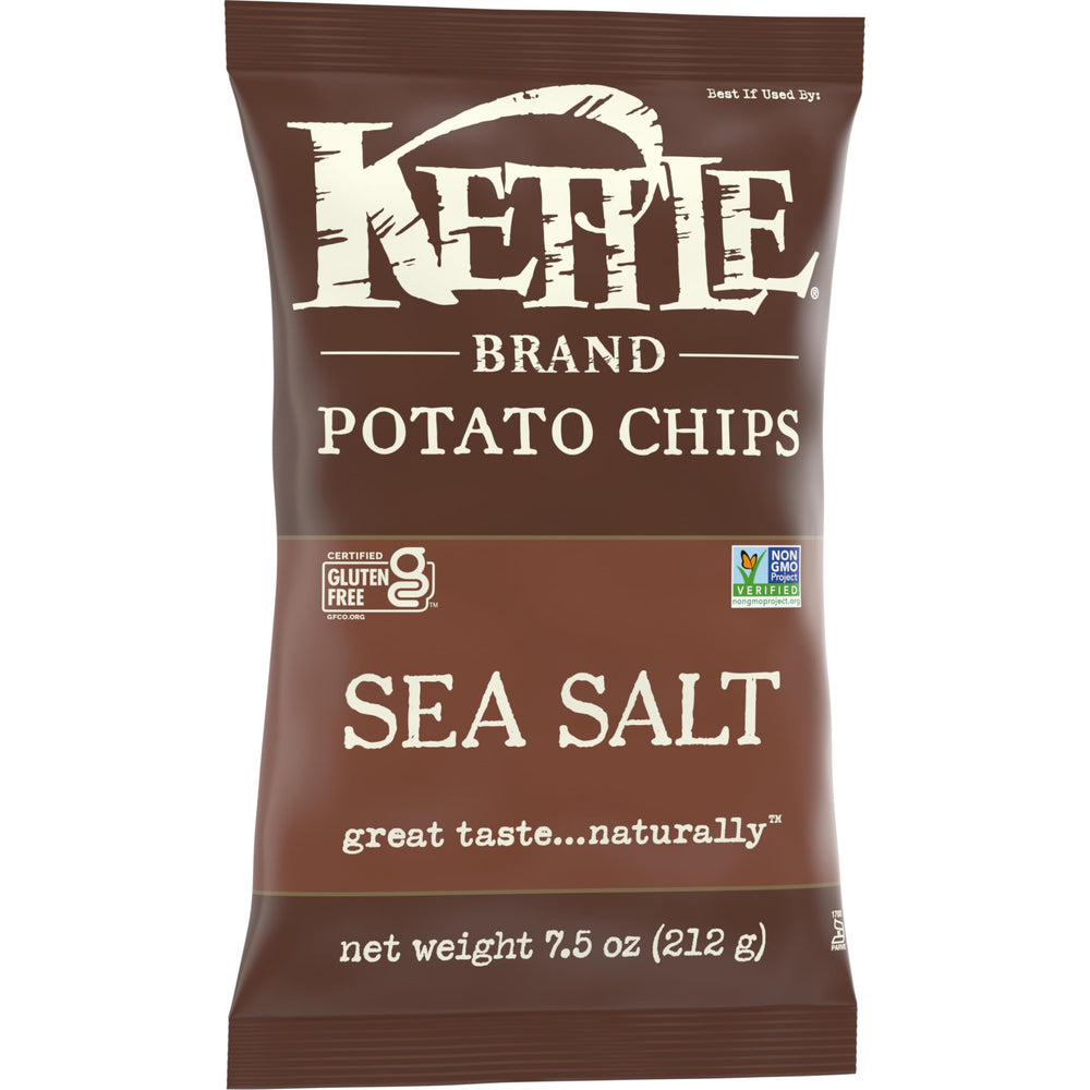 Kettle Brand Sea Salt Chips during movie night, shareable crunch.