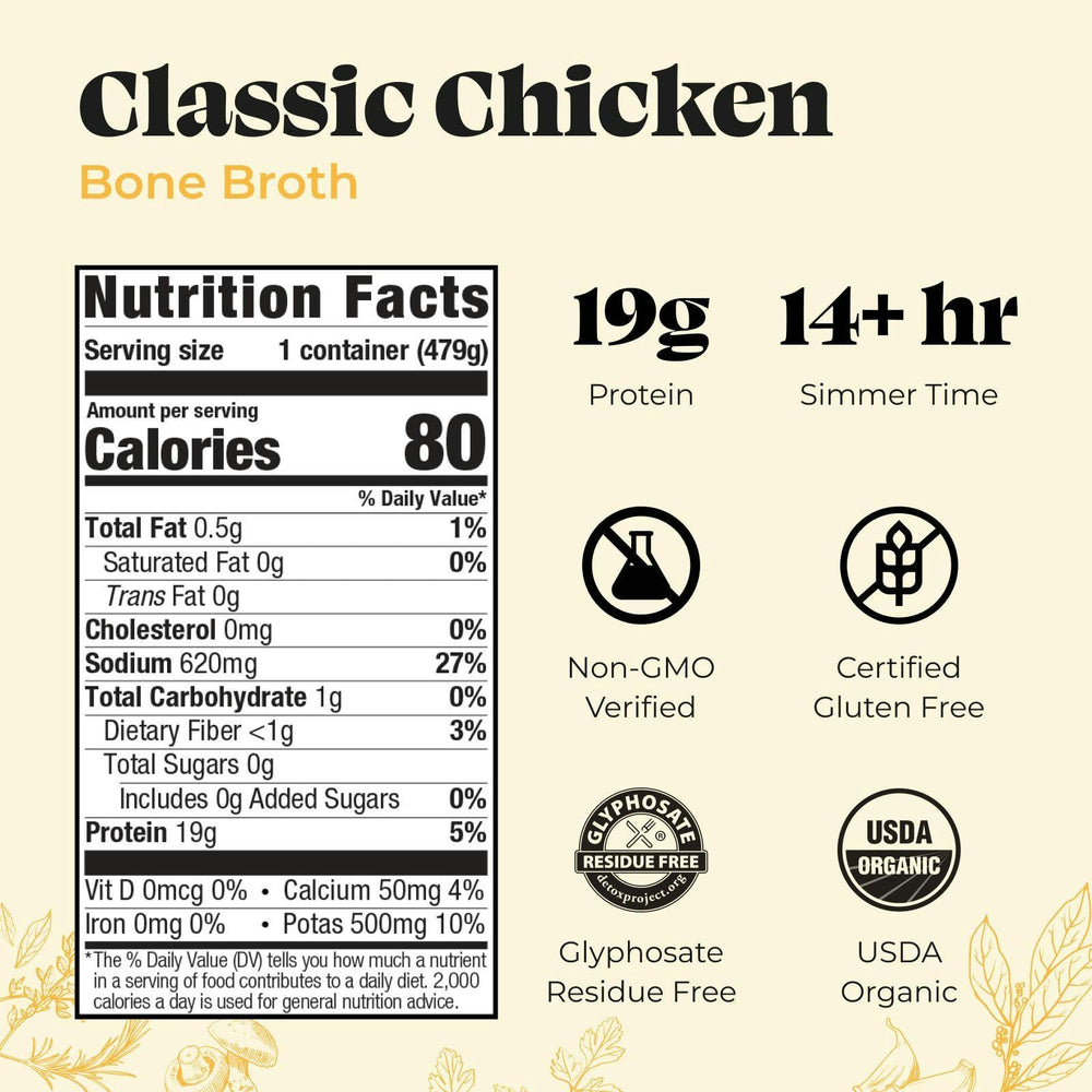 Kettle & Fire broth ingredients with organic vegetables highlight clean nutrition
