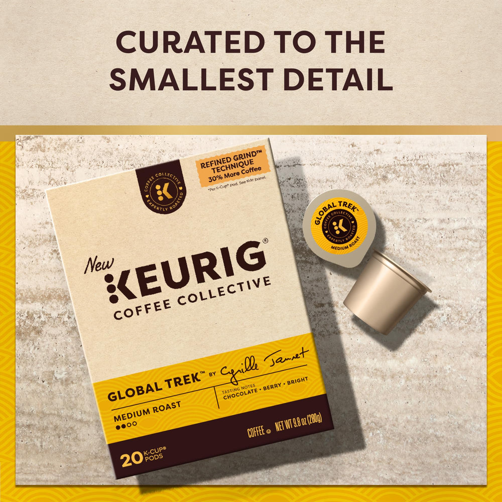 Keurig Coffee Collective Global Trek Ethiopian notes image promotes vibrant fruit flavors.