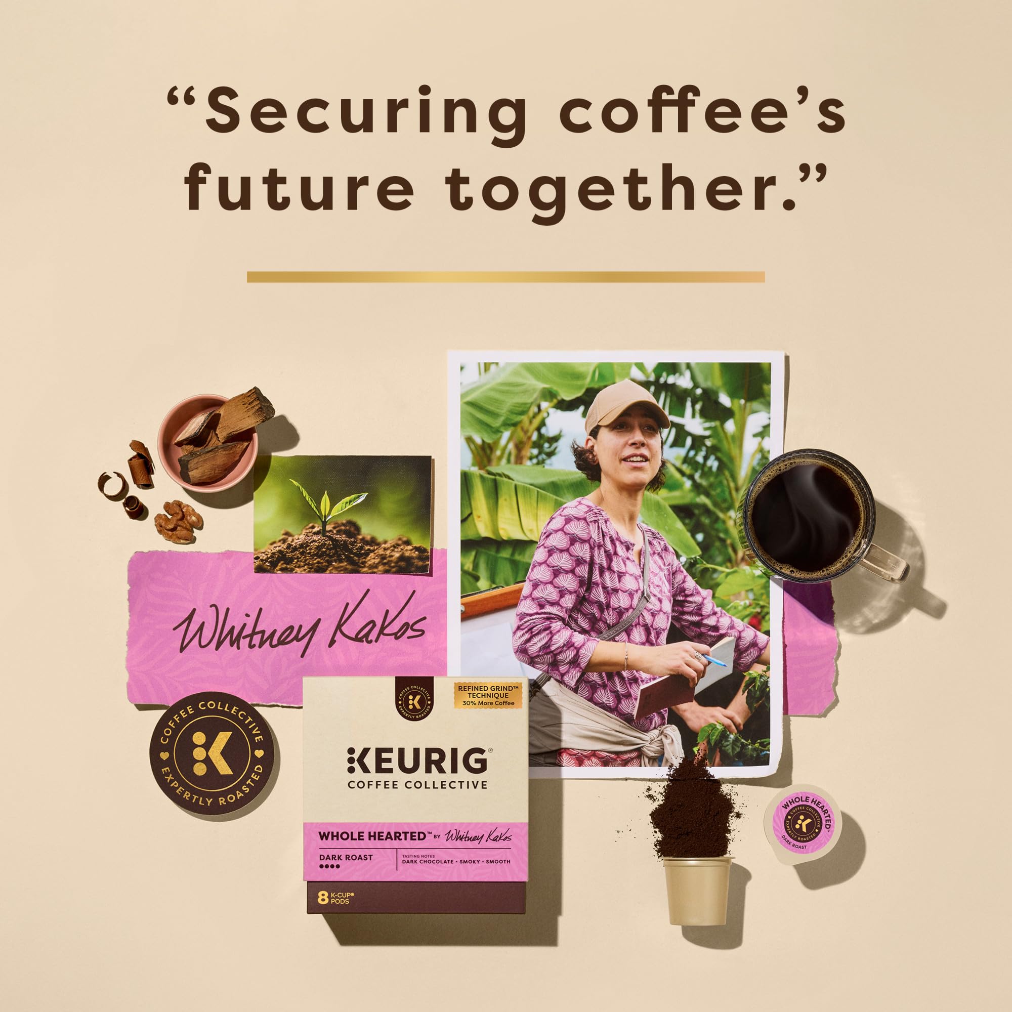 Colombian-sourced beans image highlighting sustainable partnerships behind Whole Hearted.