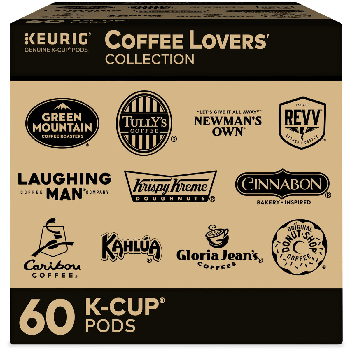 Keurig Coffee Lovers' Collection front display showcasing the 60-count sampler for quick variety.