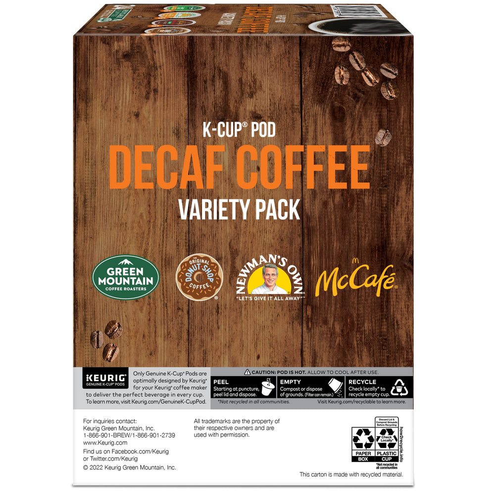 Keurig decaf coffee cup ready for a cozy, caffeine-free treat.