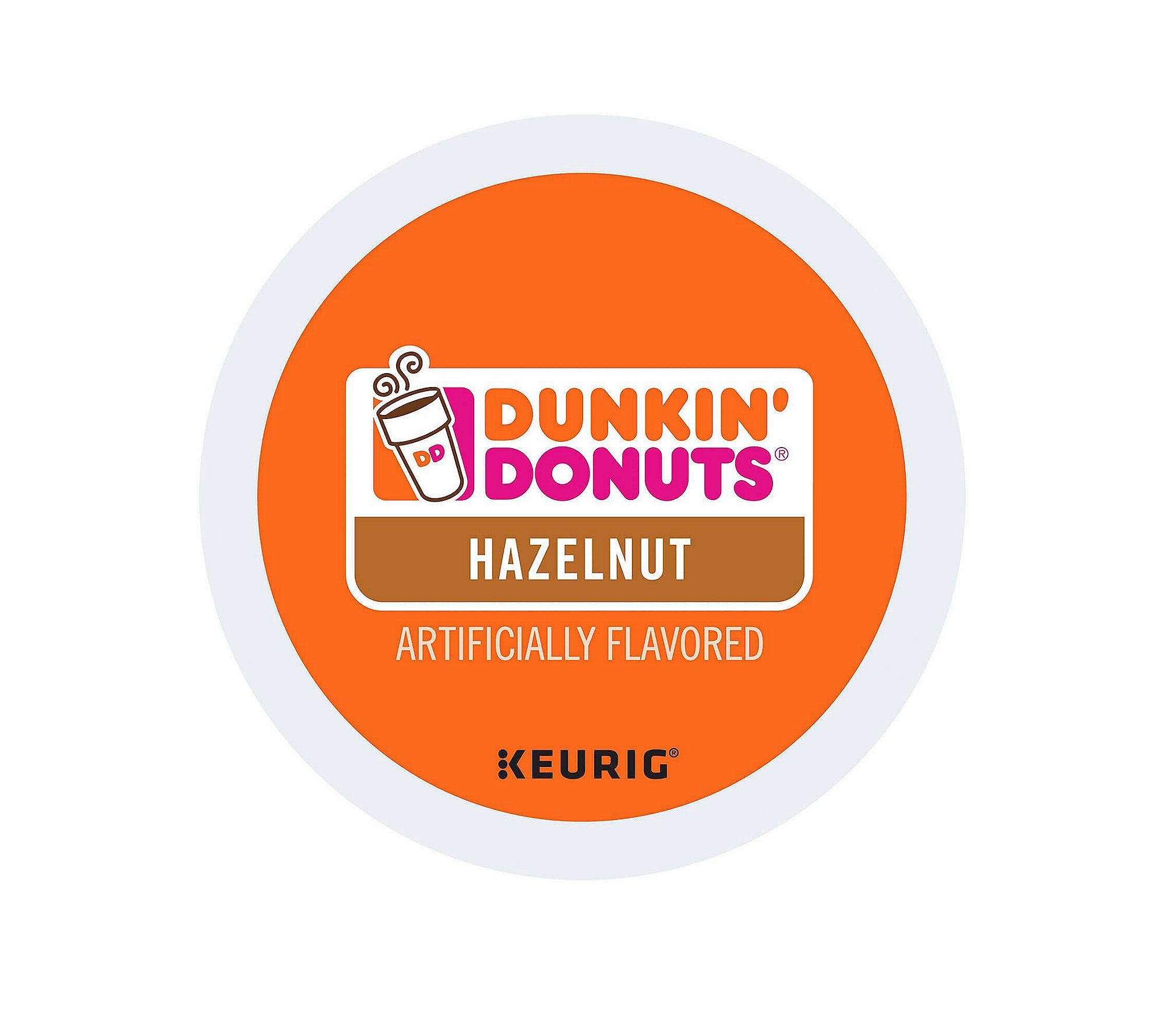 Keurig Dunkin Hazelnut K-Cup pods brew-focused image highlighting mess-free single servings.