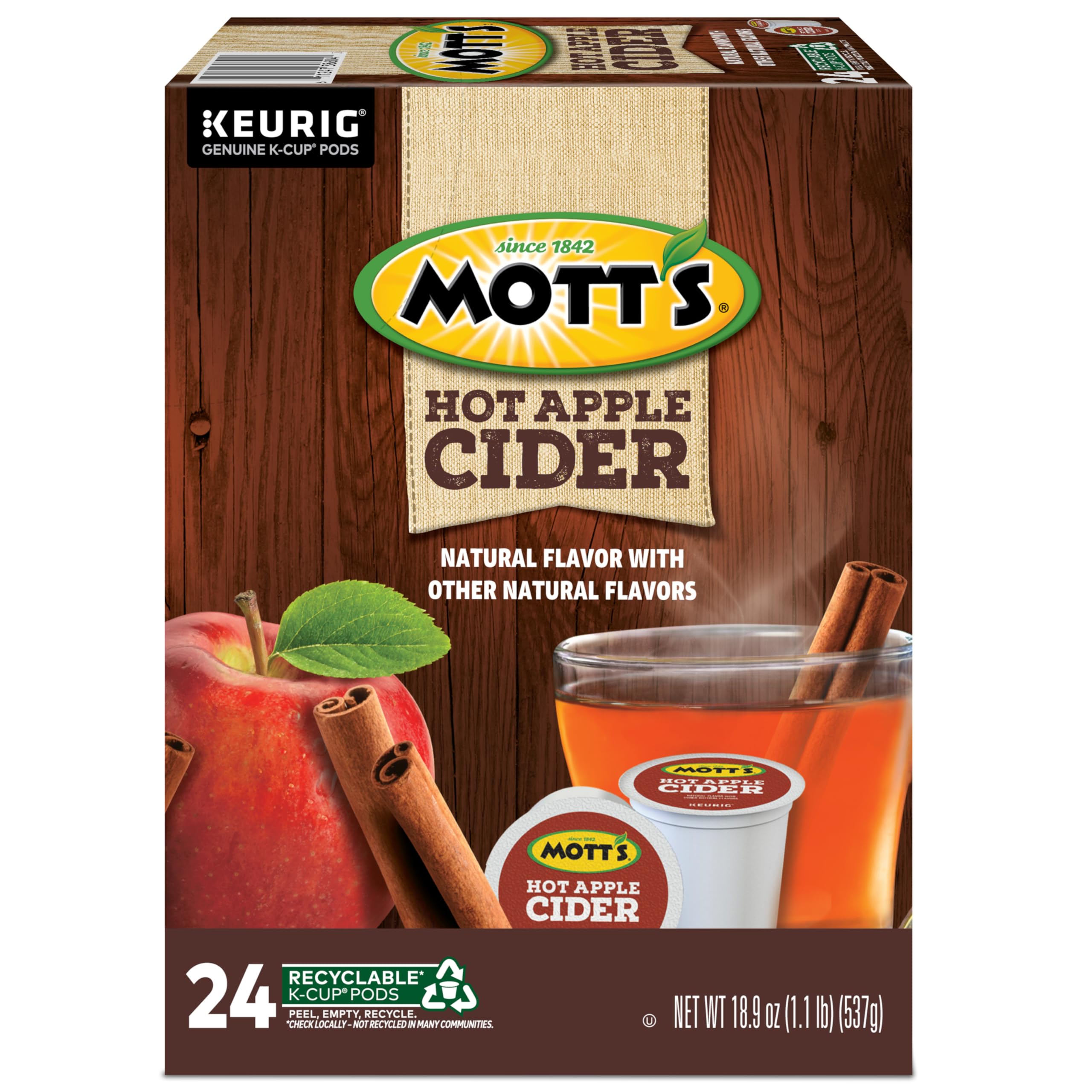 Office breakroom scene with ready-to-sip apple cider