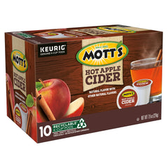 Steaming mug reveals the warm aroma of Keurig Mott's Fall Spice Apple Cider.