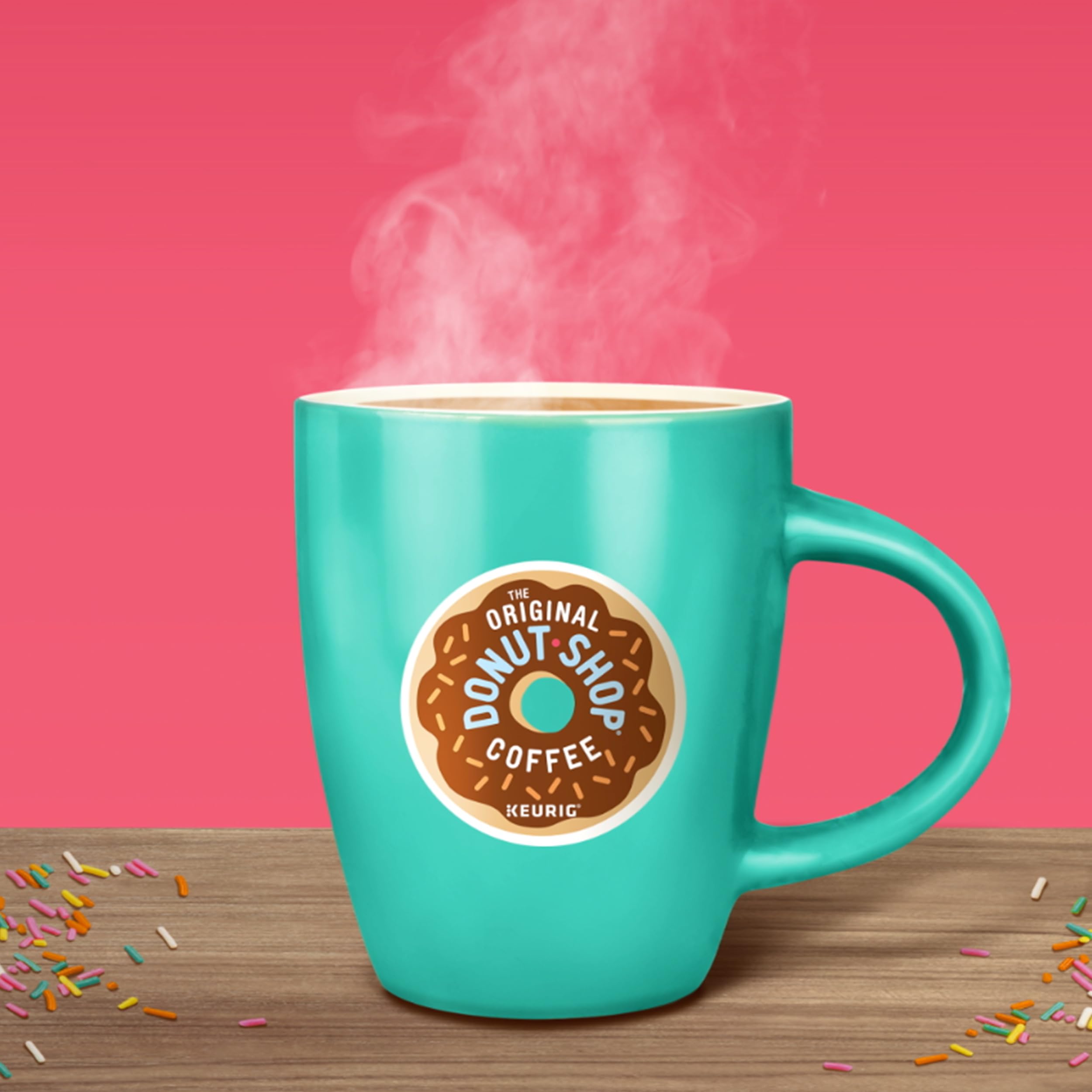 Keurig Original Donut Shop Decaf K-Cup label highlighting kosher certification