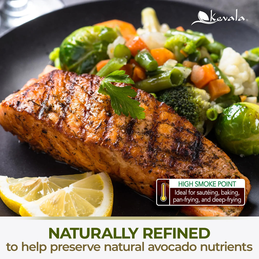 Kevala avocado oil drizzled over baking dish for moist, flavorful results.