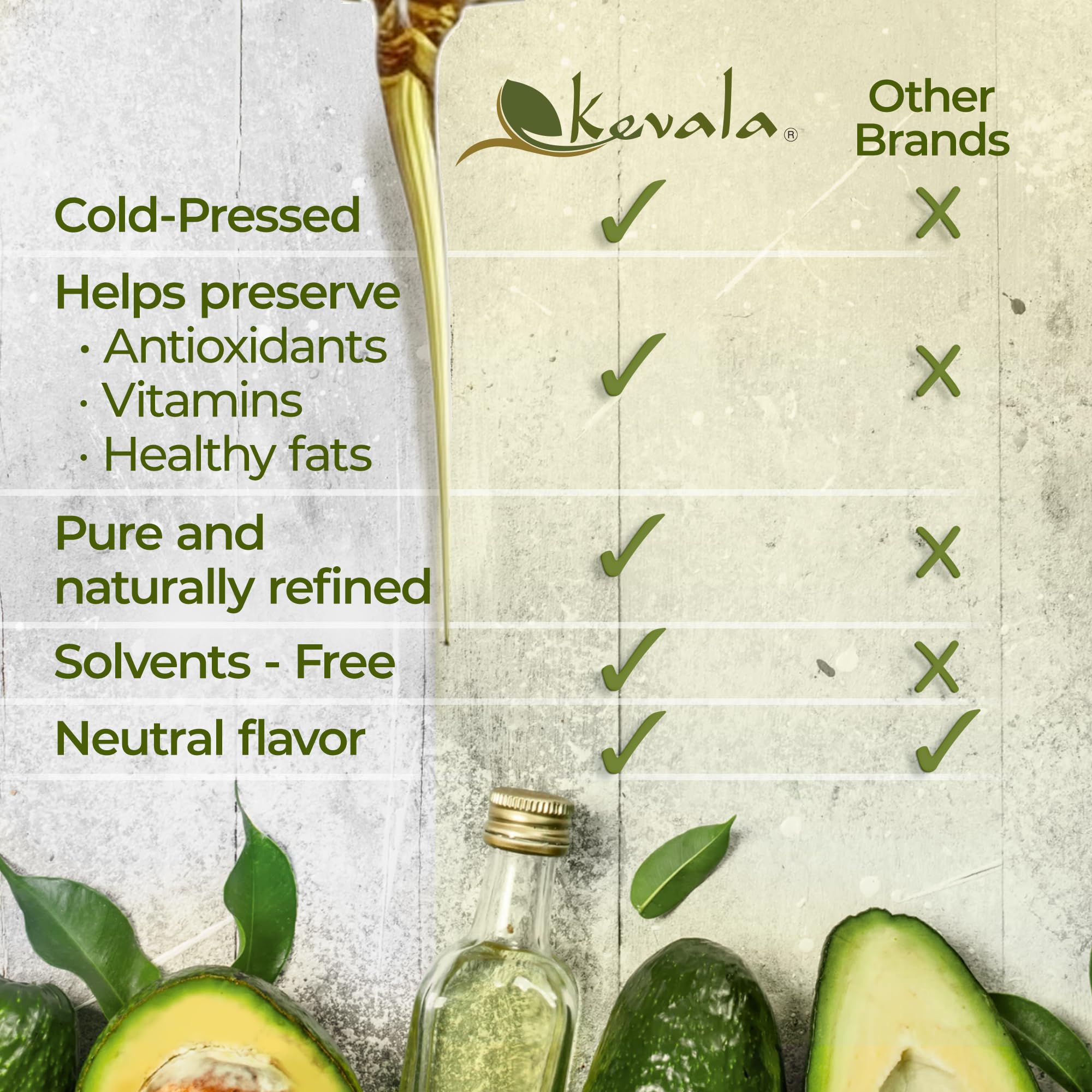 Kevala Avocado Oil pan-frying demonstrates high-heat performance with neutral flavor.