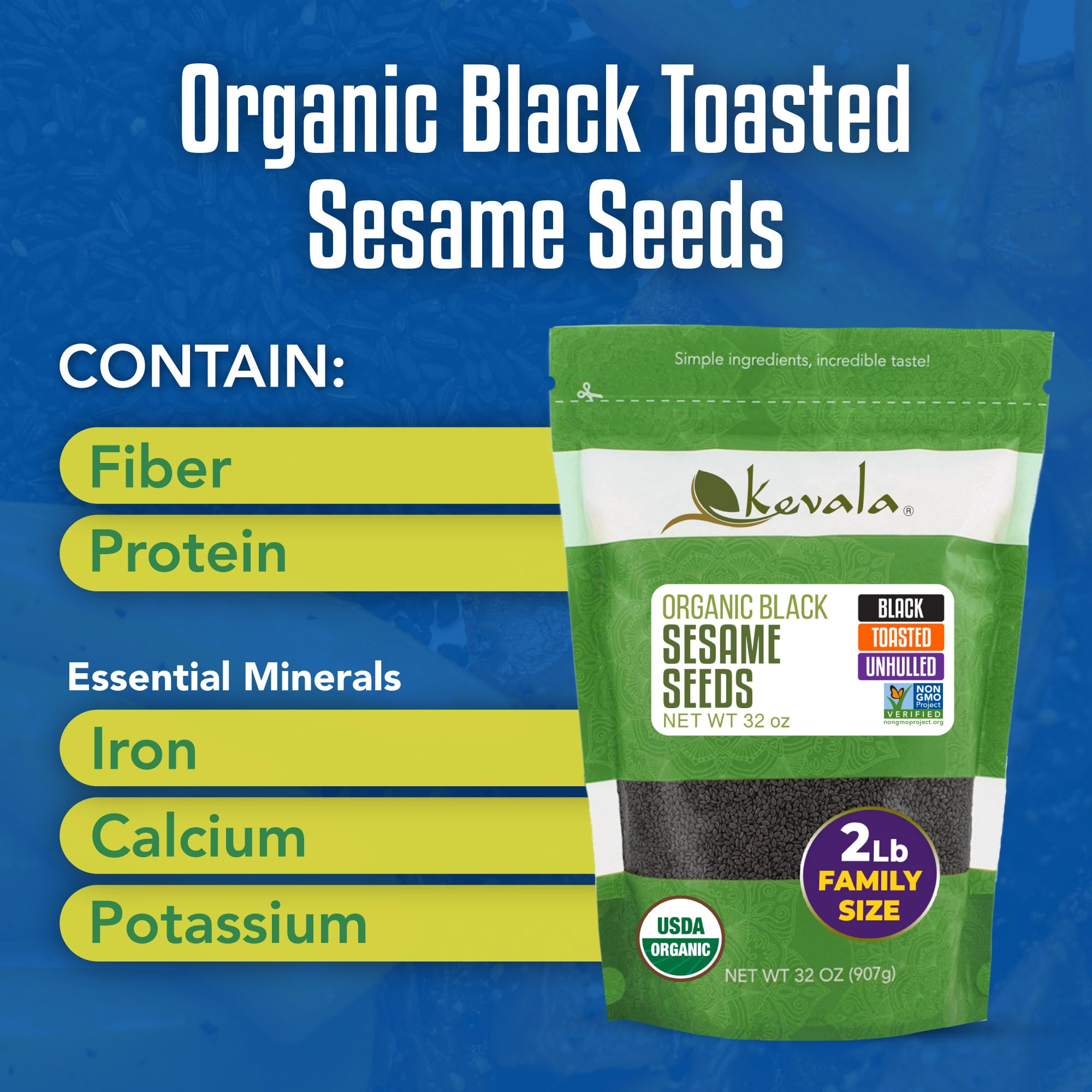 Kevala black sesame seeds on sourdough bread enhance the nutty flavor