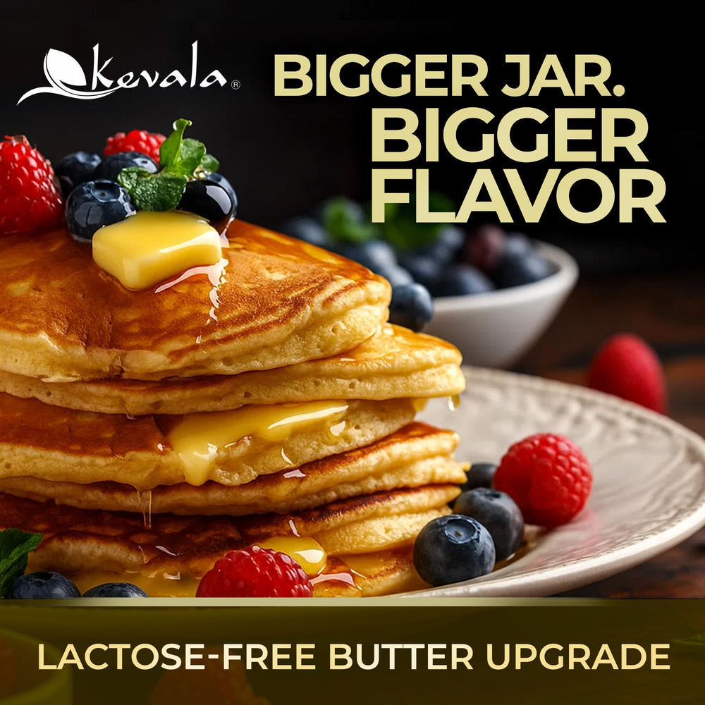 Kevala clarified butter ghee packaging emphasizes grass-fed origin and natural quality.