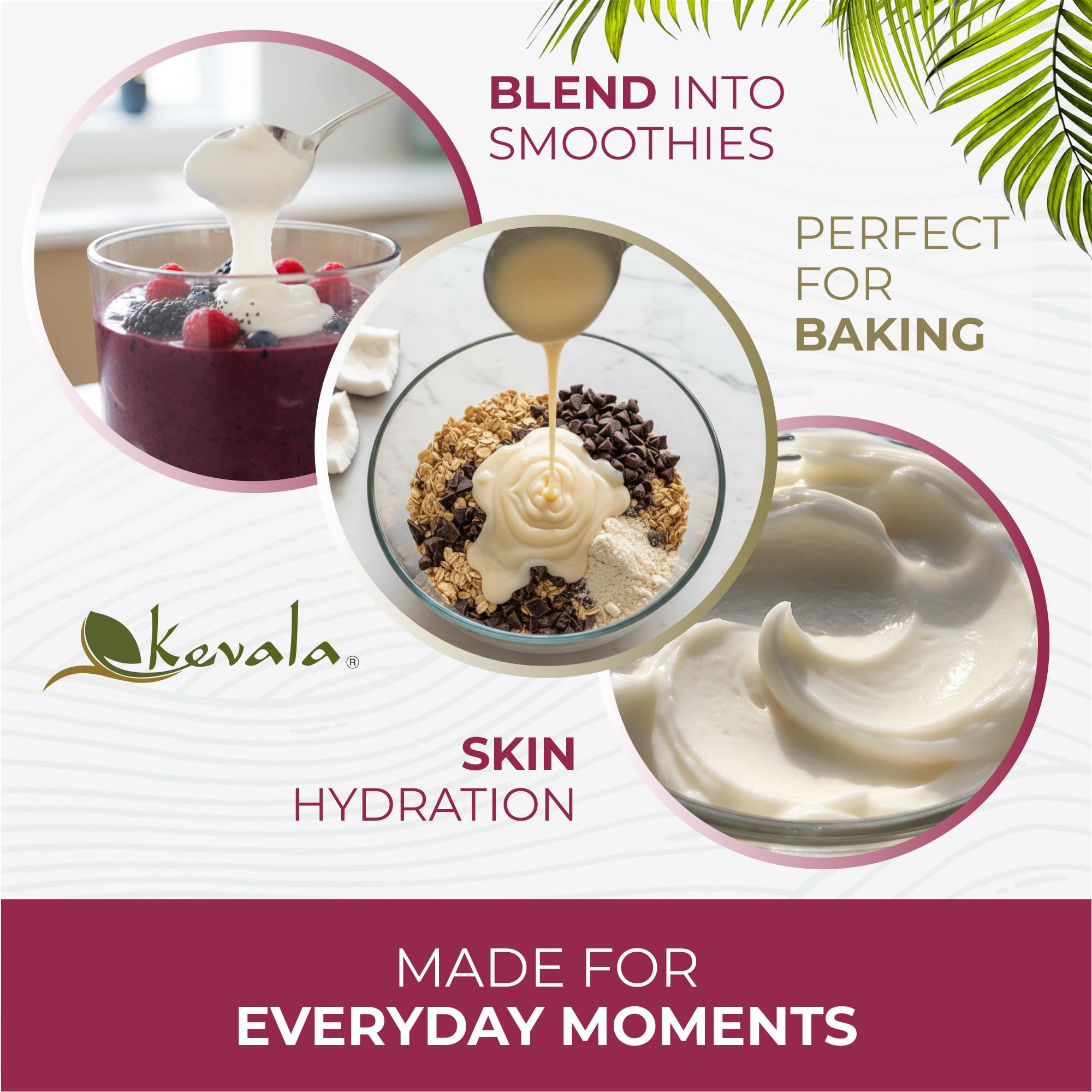 Kevala coconut butter glass jar close-up with label detail
