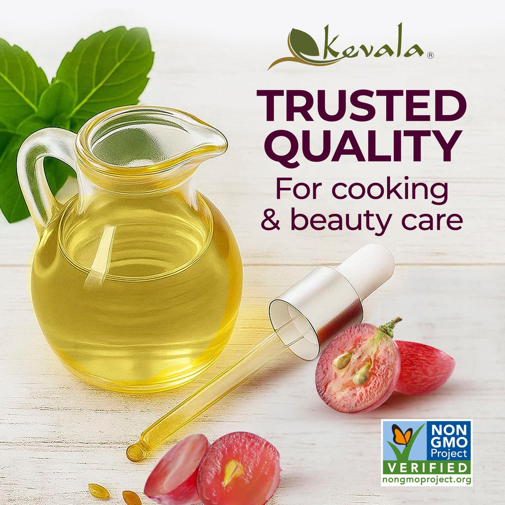 Kevala Grapeseed Oil sauté vegetables in a skillet for high-heat cooking