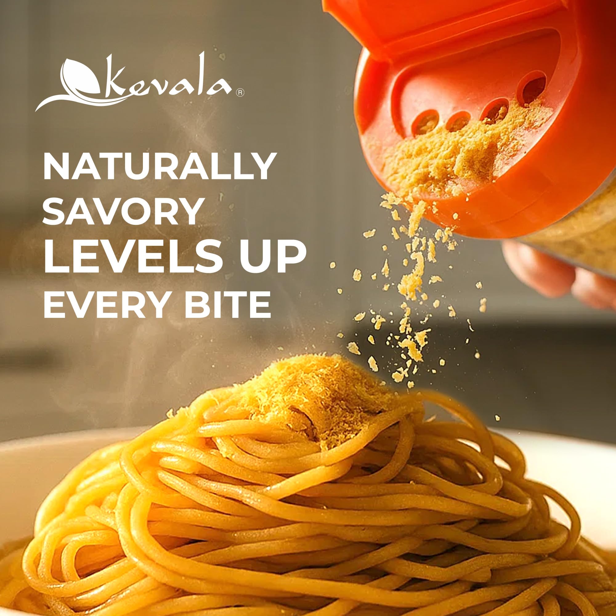 Kevala Nutritional Yeast Large Flake vegan cheese substitute sprinkled on dish