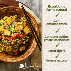 Kevala Organic Sesame Oil label close-up showing organic certification and purity.
