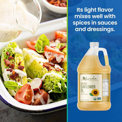 Kevala Organic Sunflower Oil roasting vegetables image highlights heart-healthy fats.