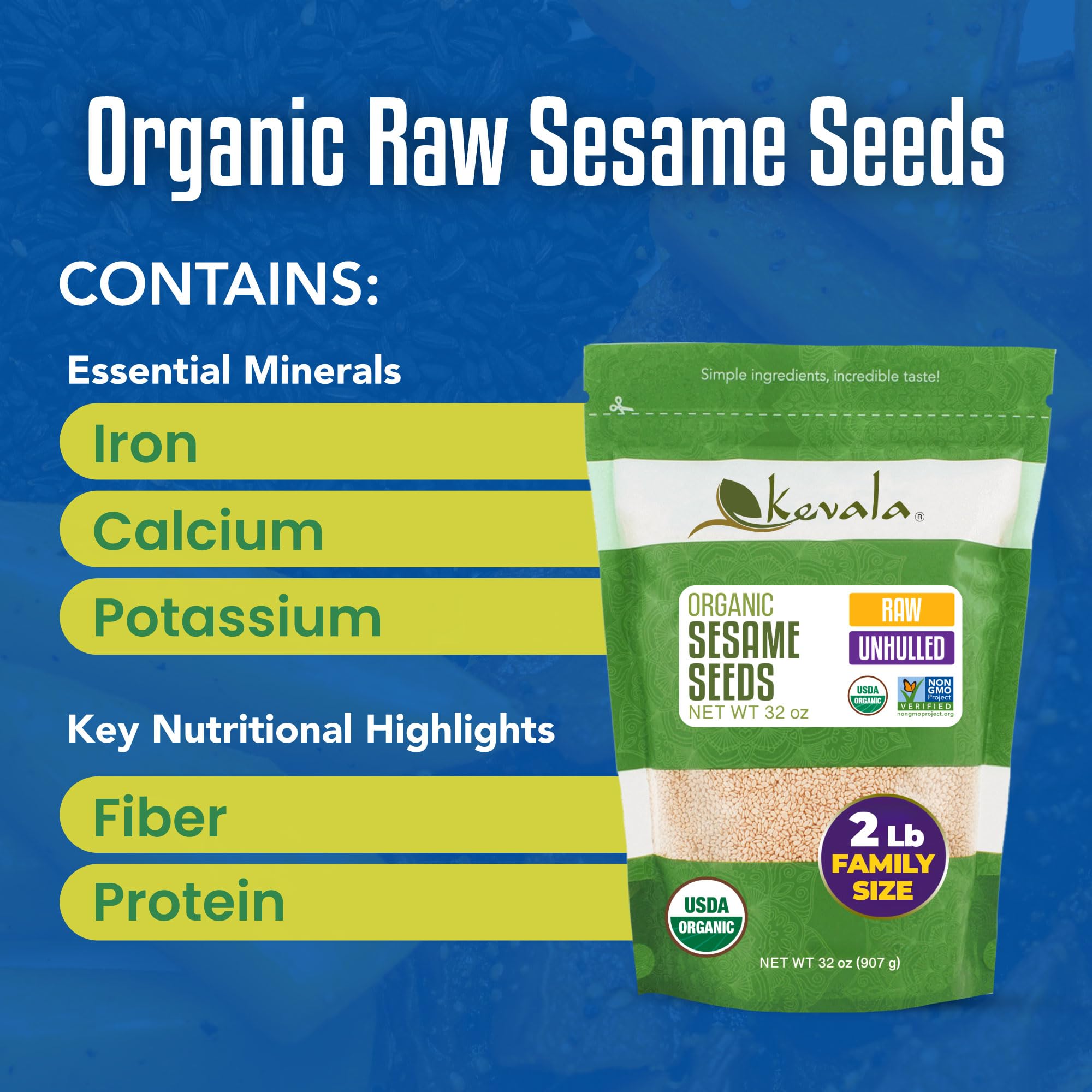 Toasted Kevala sesame seeds in a bowl reveal deeper nutty flavor.