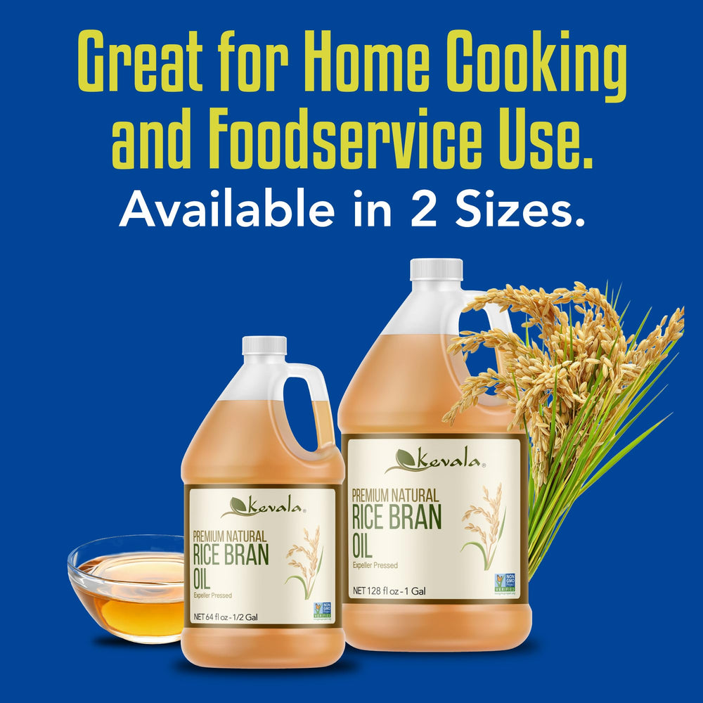 Kevala Rice Bran Oil skincare—nourishing base for lotions and masks.
