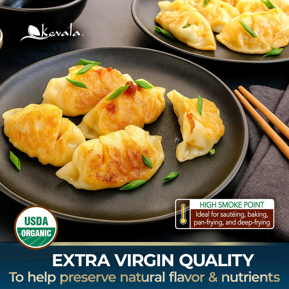Kevala sesame oil in cooking scene, showcasing versatile use in dishes