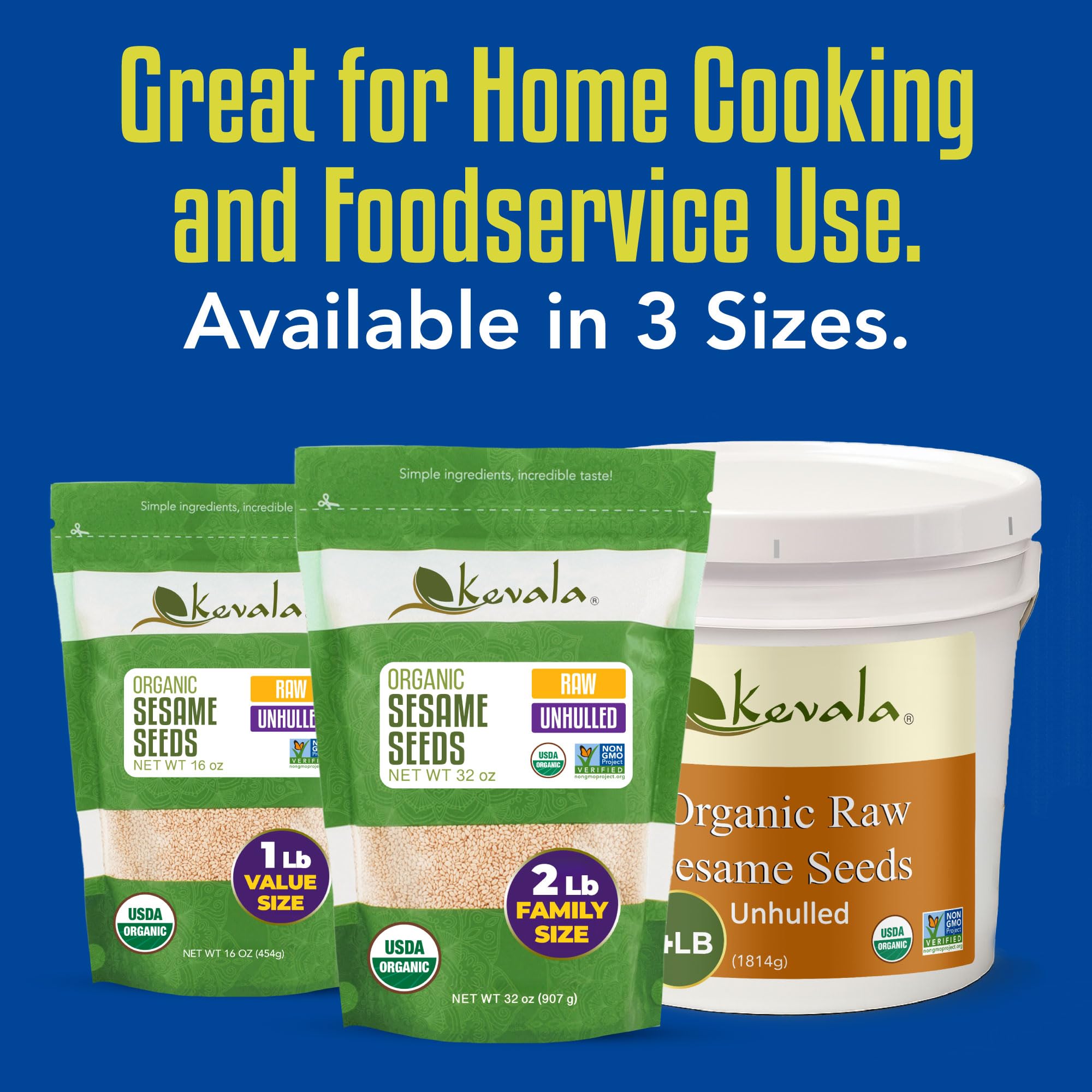 Kevala sesame seeds topping baked goods for texture and flavor