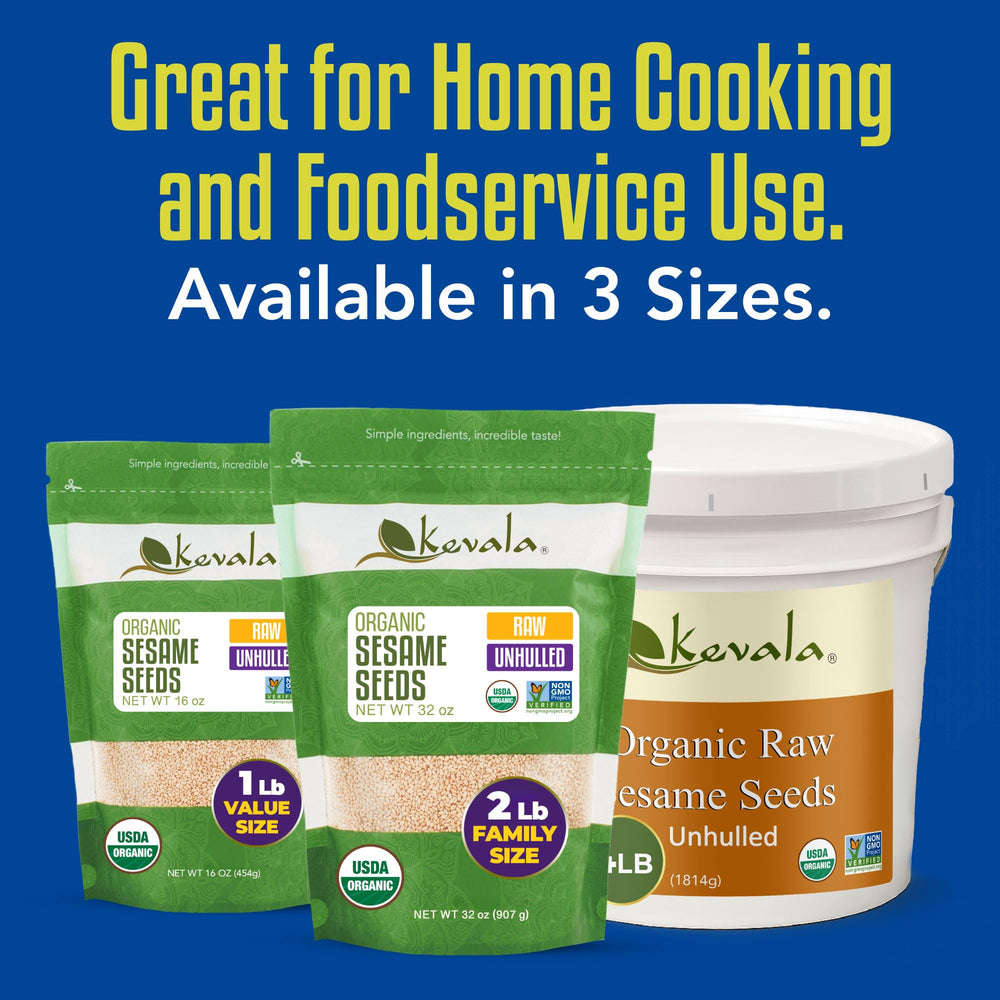 Kevala sesame seeds topping baked goods for texture and flavor