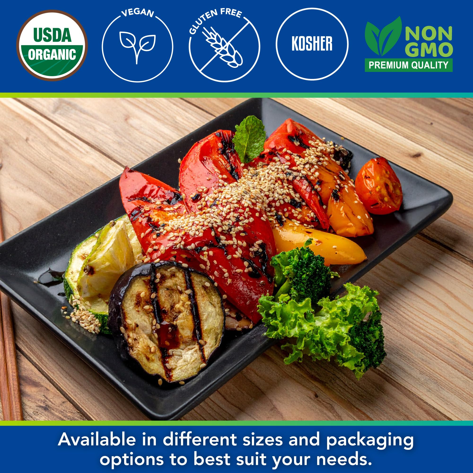 Kevala sesame seeds sprinkled on sushi and rice for added nuttiness