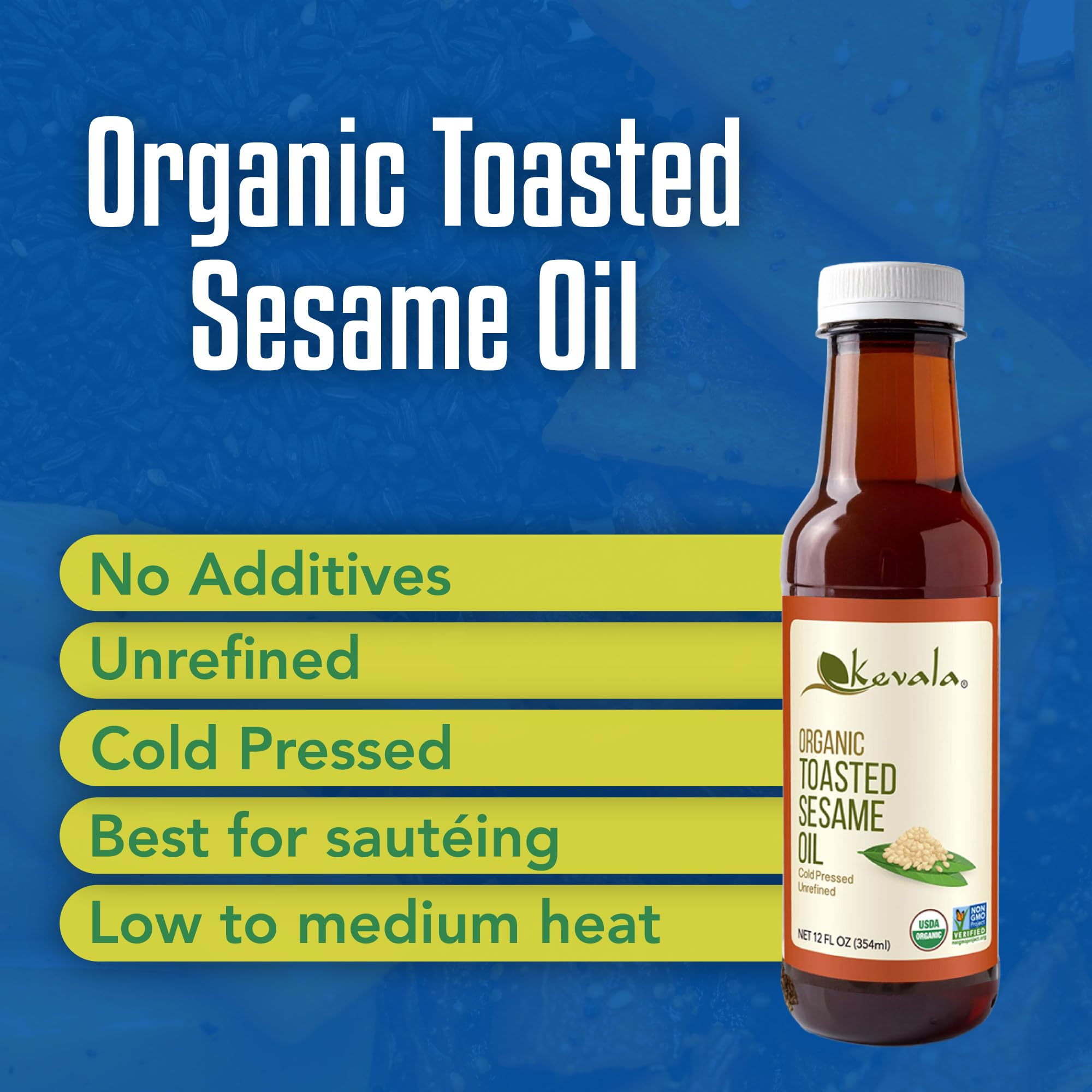 Kevala Toasted Sesame Oil drizzle over a fresh salad.