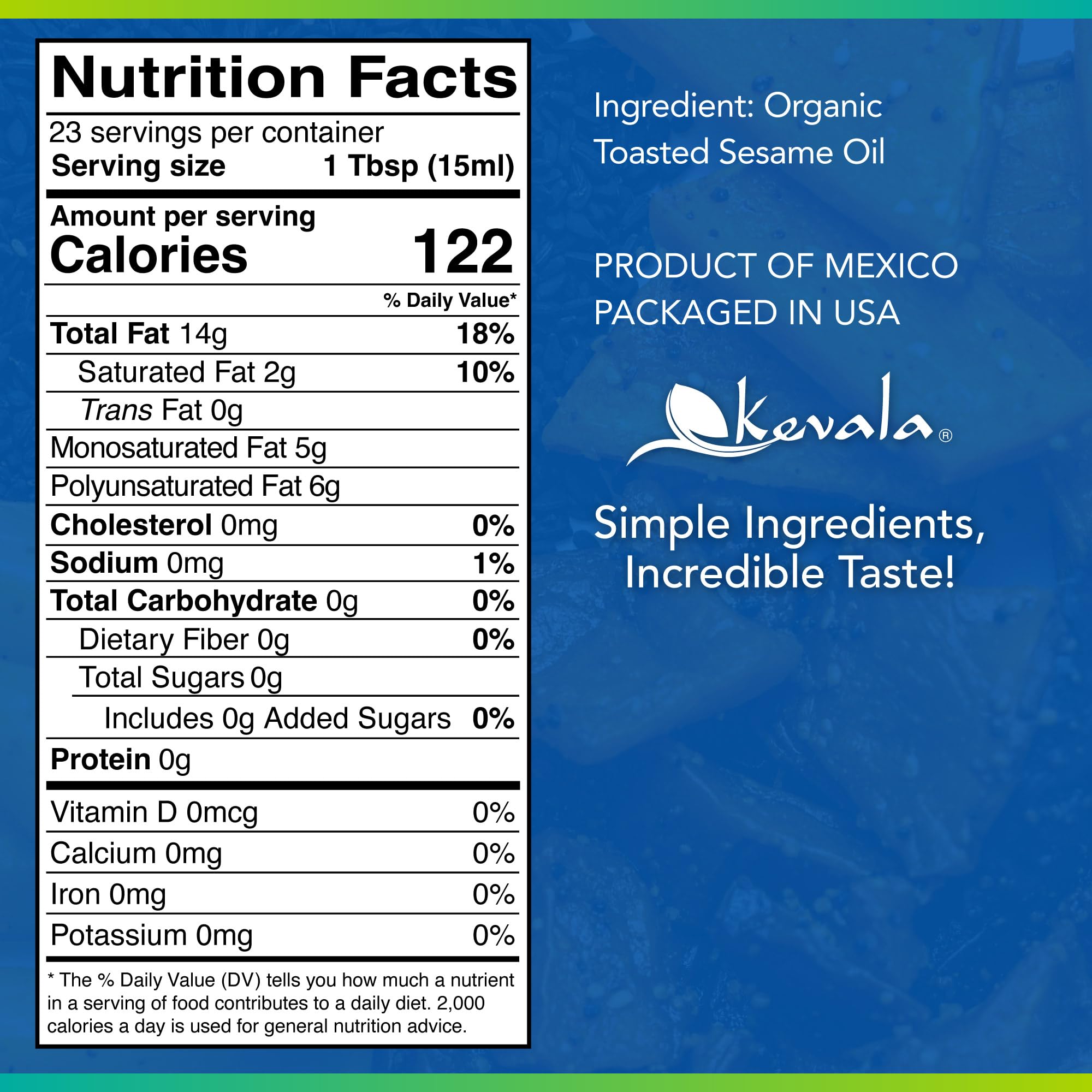 Kevala Toasted Sesame Oil used in a sizzling stir-fry with vegetables.