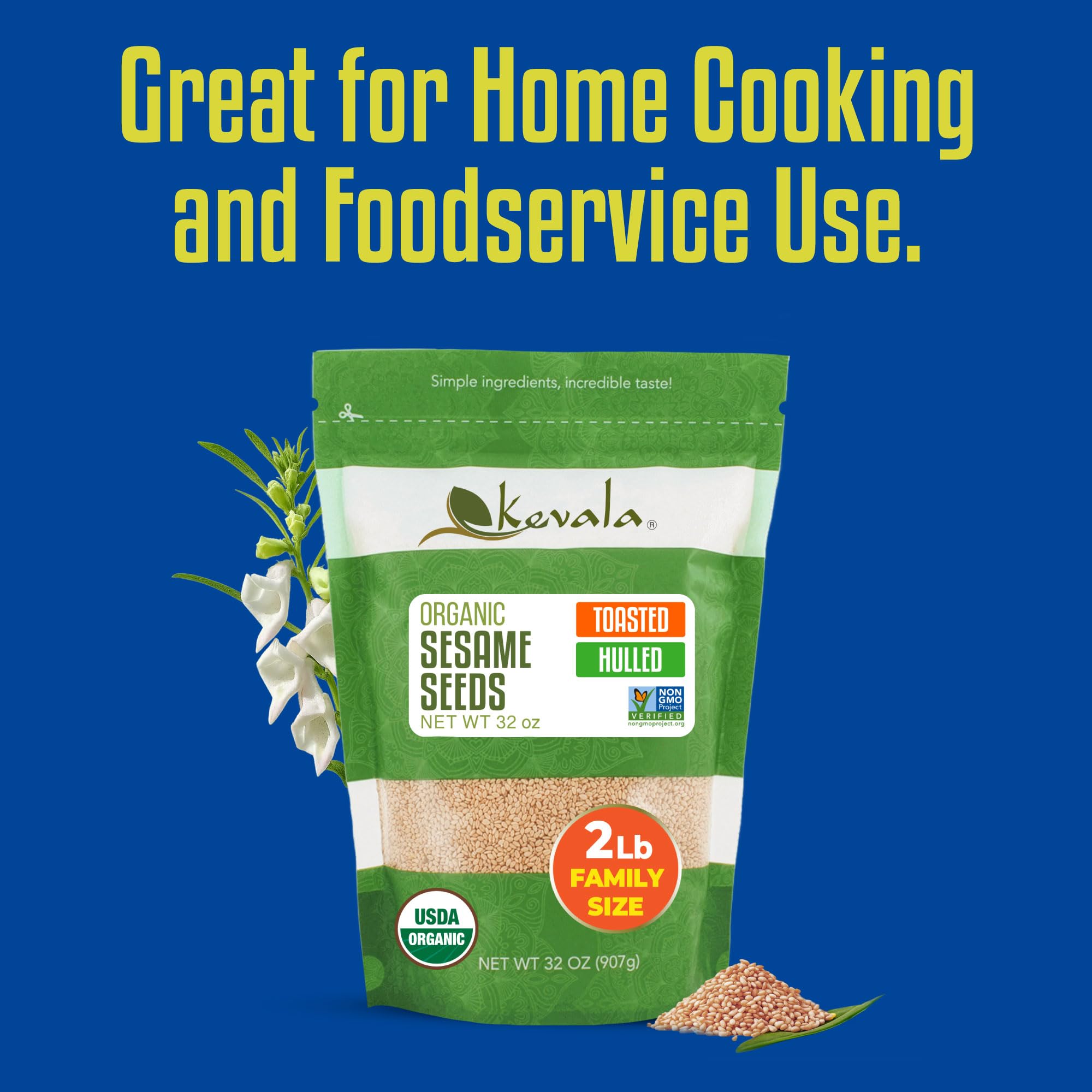 Kevala toasted sesame seeds hulled tahini-mixer: blend into smooth tahini for sauces and dips.