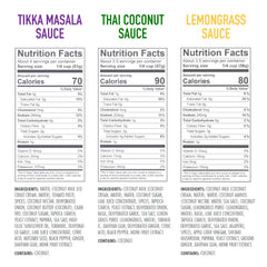 Kevin's Natural Foods Thai coconut curry bottle, creamy texture ideal for family meals.