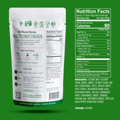 Kevin's Natural Foods Thai Coconut Sauce ingredients bowl showcases natural, preservative-free ingredients for clean flavor.