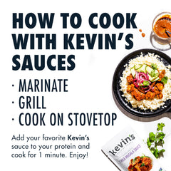 Kevin's Natural Foods Tikka Masala sauce pack-front showing 3-pack packaging