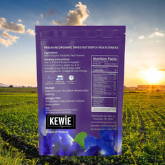 KEWIE Signature loose leaf butterfly pea flower close-up highlighting vibrant color