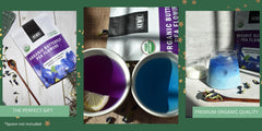 KEWIE Signature Thai-sourced butterfly pea flowers emphasize quality and freshness
