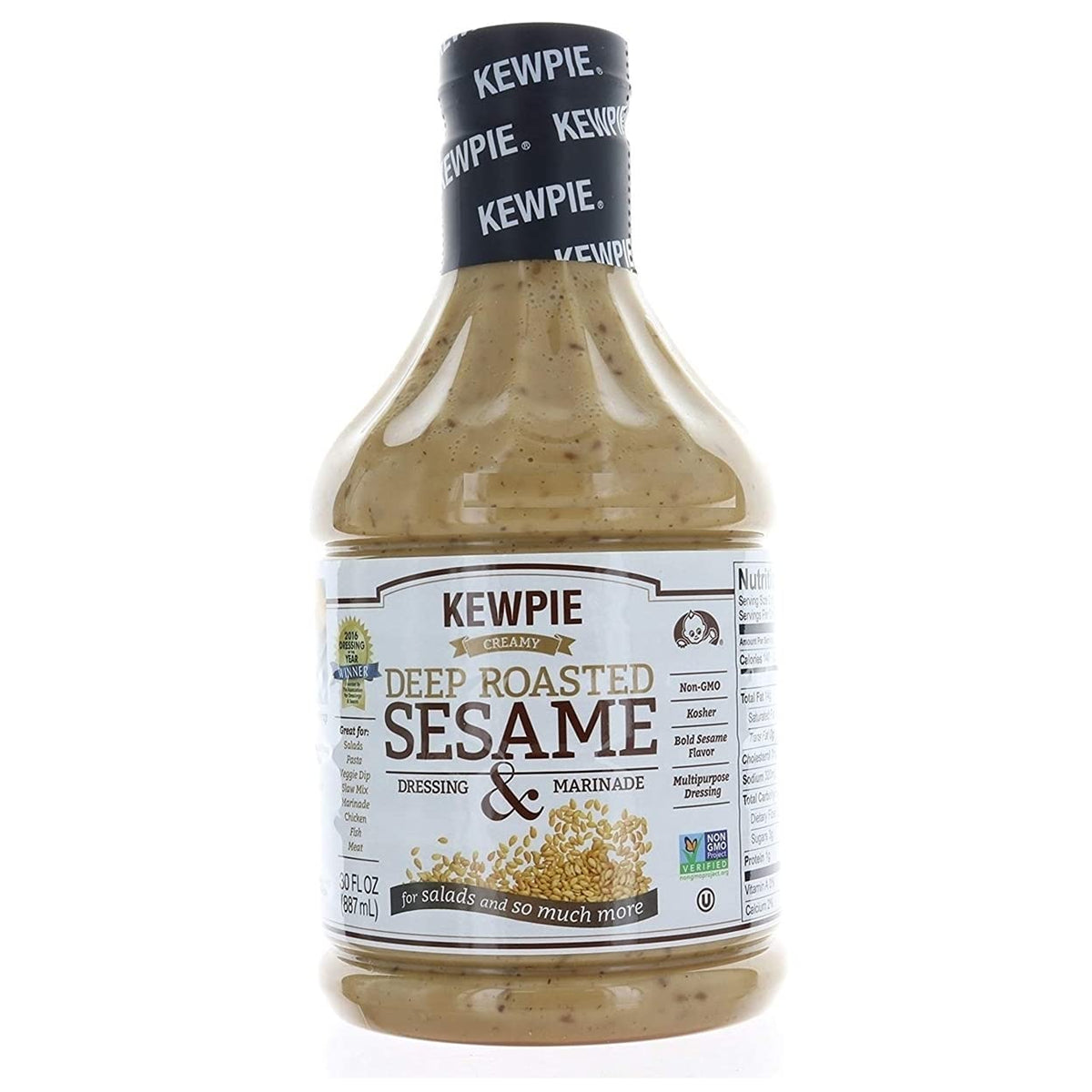 Kewpie Creamy Deep Roasted Sesame dressing bottle ready for salads and marinades.