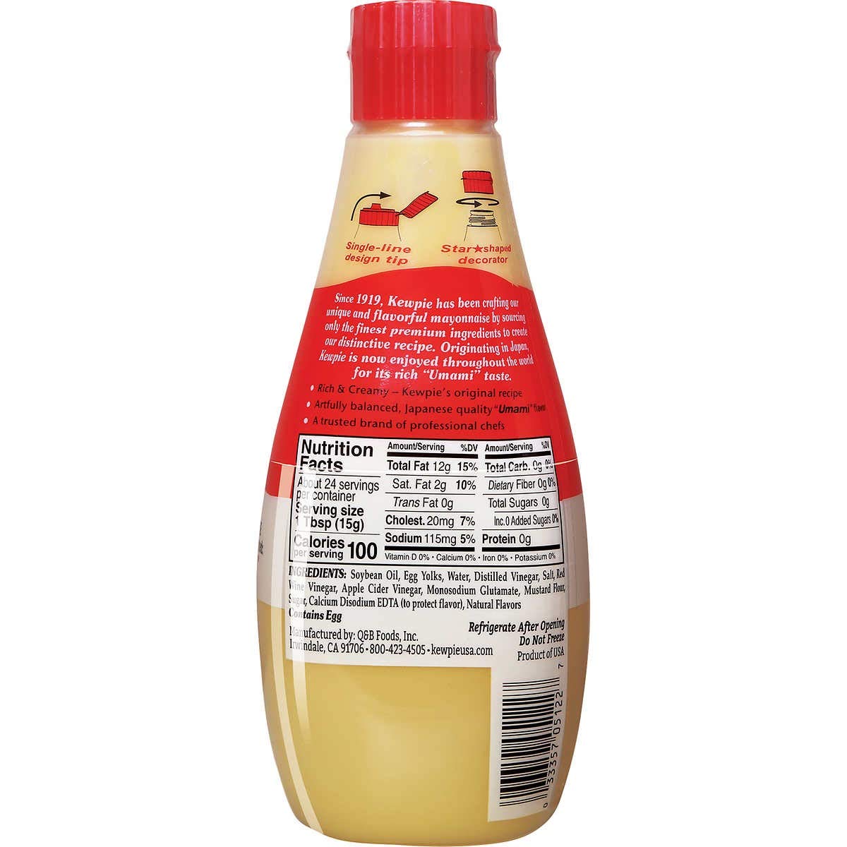 Kewpie Mayo closeup, creamy egg yolk blend ideal for dressings and spreads.