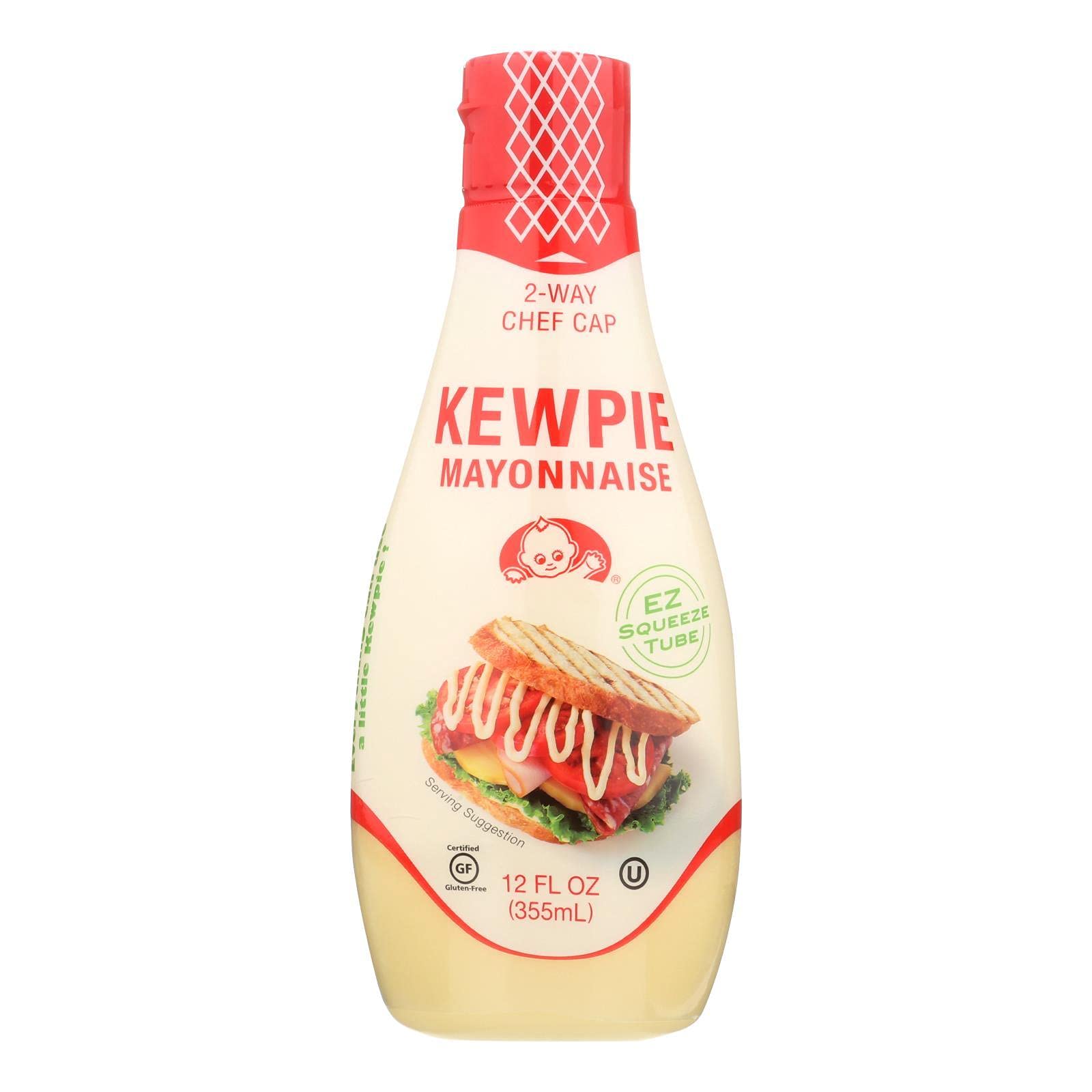 Kewpie mayonnaise squeeze tube pour, velvety cream ideal for sandwiches.