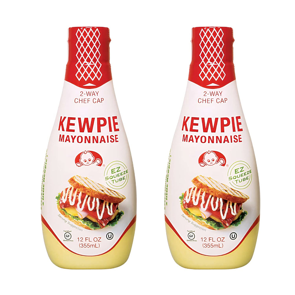 Kewpie squeeze-tube packaging showing mess-free mayo application.