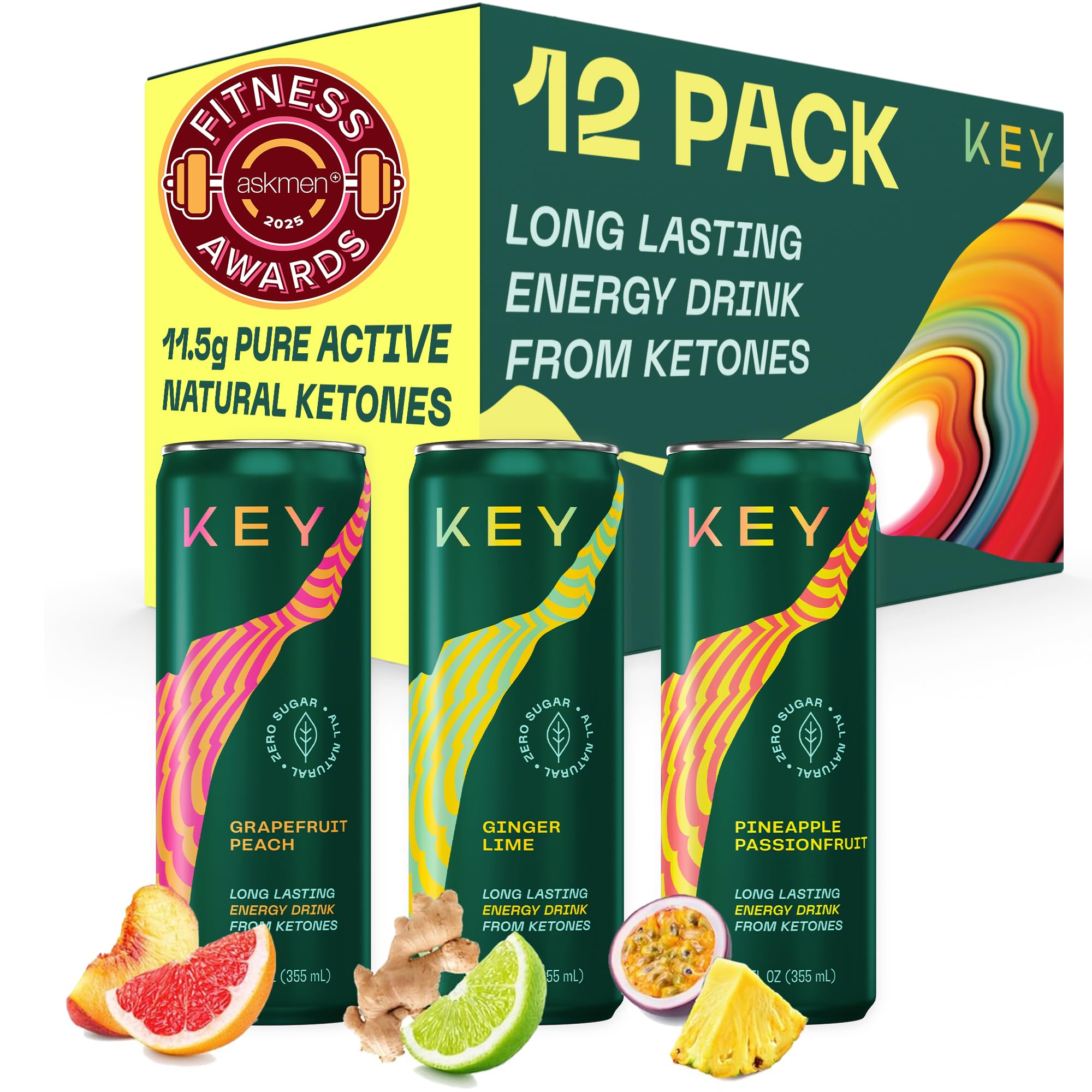 Key Ketone Drink bottle side view for portable energy on the go