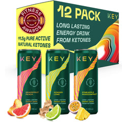 Key Ketone Drink bottle side view for portable energy on the go