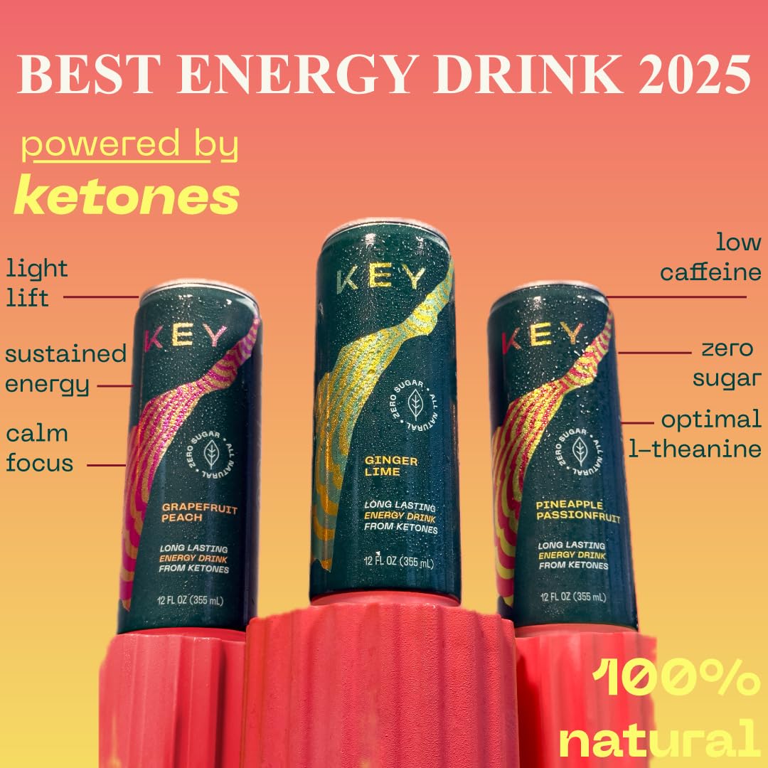 Key Ketone Drink can being poured into a glass for refreshing energy