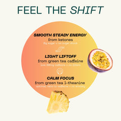 KEY Ketone Drink label close-up showing natural ingredients and benefits