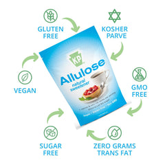 Keystone Pantry allulose scoop in jar demonstrates 1 calorie per serving.